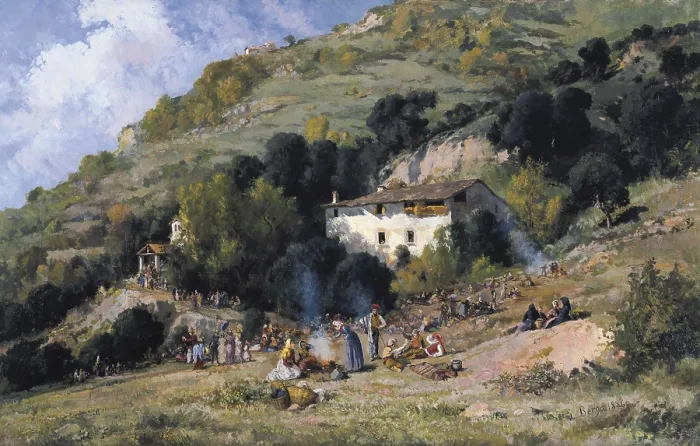 Framed Print : BERGA Y BOIX, Josep (1837-1914). L'Aplec. 1886. Costumbrism. Oil on canvas. SPAIN. Monistrol de Montserrat. Museum of Montserrat. AISA / Everett Collection**US SALES ONLY** Framed Print : BERGA Y BOIX, Josep (1837-1914). L'Aplec. 1886. Costumbrism. Oil on canvas. SPAIN. Monistrol de Montserrat. Museum of Montserrat. AISA / Everett Collection**US SALES ONLY**