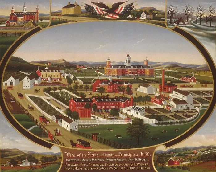Framed Print : BERKS COUNTY ALMSHOUSE, 1880, by John Rasmussen, American oil painting Framed Print : BERKS COUNTY ALMSHOUSE, 1880, by John Rasmussen, American oil painting