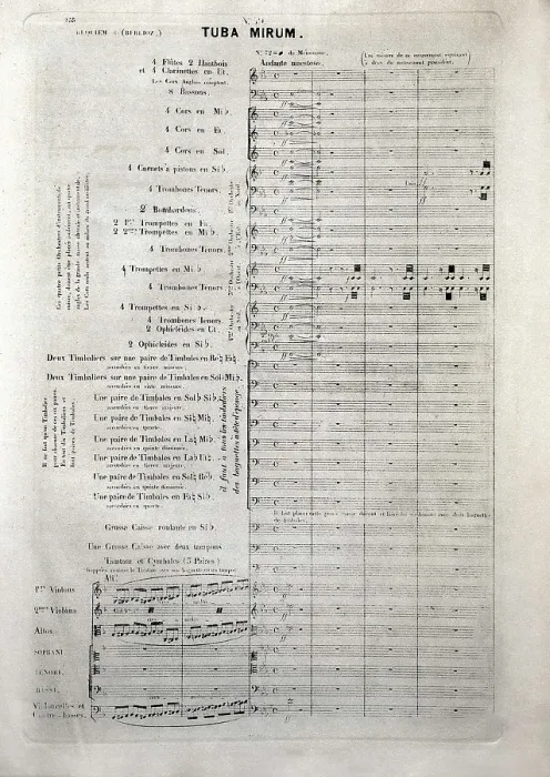 Framed Print : BERLIOZ, Hctor (1803-1869). 'Requiem' (1837). 'Tuba Mirum' score. AISA / Everett Collection**US SALES ONLY** Framed Print : BERLIOZ, Hctor (1803-1869). 'Requiem' (1837). 'Tuba Mirum' score. AISA / Everett Collection**US SALES ONLY**