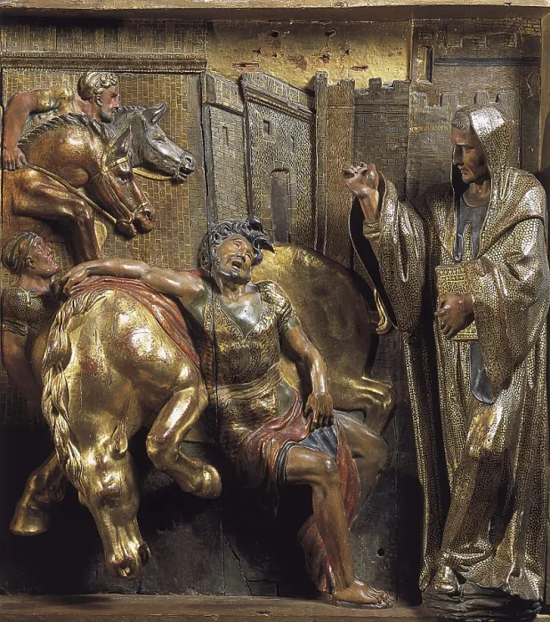 Framed Print : BERRUGUETE, Alonso (1480-1561). Altarpiece of San Benito el Real. 1526. Saint Paul's Conversion. Polychromatic relief. Renaissance art. Sculpture. SPAIN. Valladolid Framed Print : BERRUGUETE, Alonso (1480-1561). Altarpiece of San Benito el Real. 1526. Saint Paul's Conversion. Polychromatic relief. Renaissance art. Sculpture. SPAIN. Valladolid