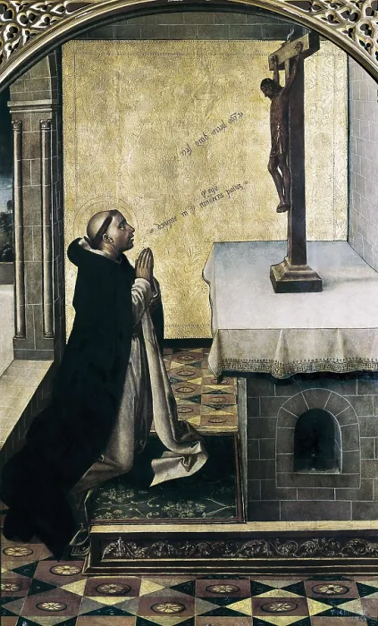 Framed Print : BERRUGUETE, Pedro (1450-1504). Saint Peter Martyr at Prayer. 1490s. Oil on wood. SPAIN. Madrid. Prado Museum. AISA / Everett Collection**US SALES ONLY**