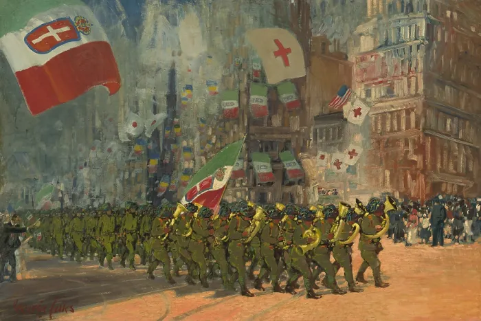 Framed Print : The Bersaglieri, by George Benjamin Luks, 1918, American painting, oil on canvas