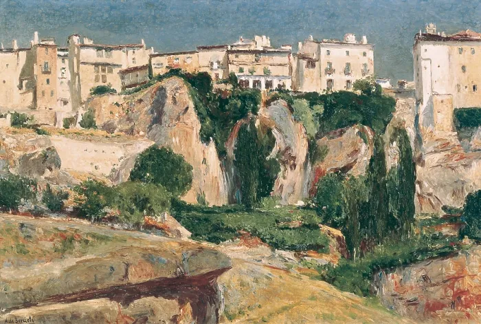 Framed Print : BERUETE Y MORET, Aureliano de (1845-1912). View of Cuenca. 1910. Impressionism. Oil on canvas. SPAIN. Donostia. San Telmo Museum