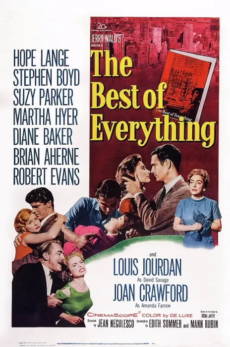 Framed Print : THE BEST OF EVERYTHING, US poster art, from bottom: Martha Hyer, Brian Aherne, Hope Lange, Stephen Boyd, Robert Evans, Diane Baker, Suzy Parker, Louis Jourdan, Joan Crawford