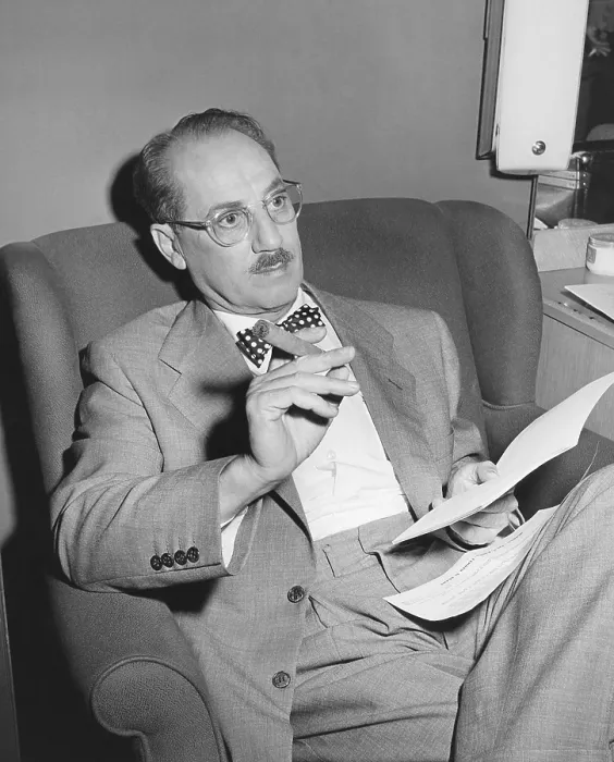 Framed Print : YOU BET YOUR LIFE, Groucho Marx, getting ready for show, 1951-1961