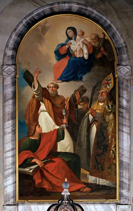 Framed Print : Bevilacqua Giovanni Carlo, St Andrew and Saints, 1812, 19th Century, canvas, Italy, Veneto, Treviso, Sant'Andrea Church Framed Print : Bevilacqua Giovanni Carlo, St Andrew and Saints, 1812, 19th Century, canvas, Italy, Veneto, Treviso, Sant'Andrea Church
