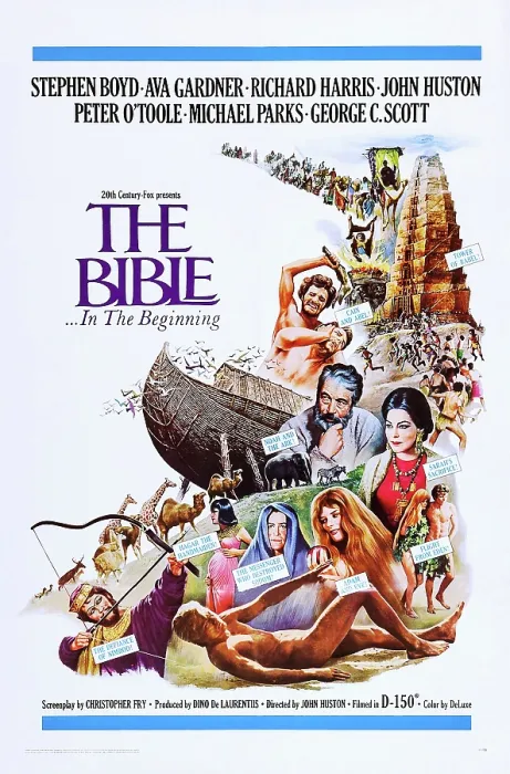 Framed Print : THE BIBLE:IN THE BEGINNING, US poster art, from bottom left: Stephen Boyd, Michael Parks, Zoe Sallis, Peter O'Toole, Ulla Bergryd, Ava Gardner, John Huston, Franco Nero
