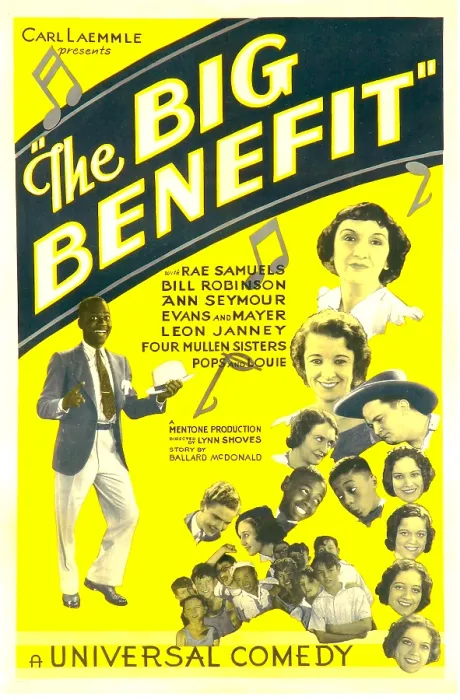 Framed Print : THE BIG BENEFIT, Bill 'Bojangles' Robinson dancing and the faces other stars, including Rae Samuels, Ann Seymour, Evans and Mayer, and the Four Mullen Sisters, 1933