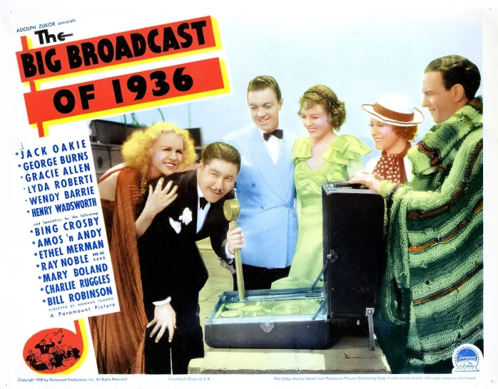 Framed Print : THE BIG BROADCAST OF 1936, from left, Lyda Roberti, Jack Oakie, Henry Wadsworth, Wendy Barrie, Gracie Allen, George Burns, 1935 Framed Print : THE BIG BROADCAST OF 1936, from left, Lyda Roberti, Jack Oakie, Henry Wadsworth, Wendy Barrie, Gracie Allen, George Burns, 1935