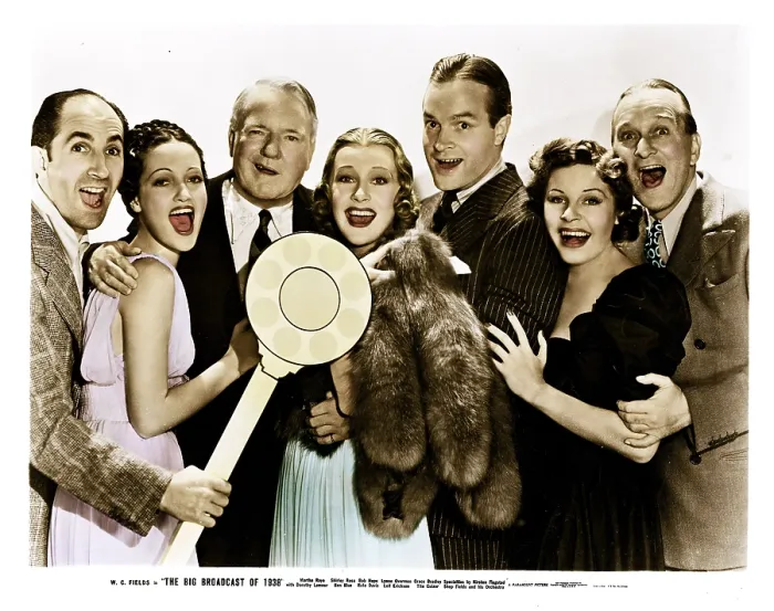 Framed Print : THE BIG BROADCAST OF 1938, from left, Ben Blue, Dorothy Lamour, W.C. Fields, Shirley Ross, Bob Hope, Martha Raye, Lynne Overman, 1938 Framed Print : THE BIG BROADCAST OF 1938, from left, Ben Blue, Dorothy Lamour, W.C. Fields, Shirley Ross, Bob Hope, Martha Raye, Lynne Overman, 1938