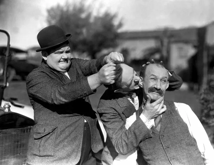 Framed Print : BIG BUSINESS, Oliver Hardy, Stan Laurel [Laurel and Hardy], James Finlayson, 1929