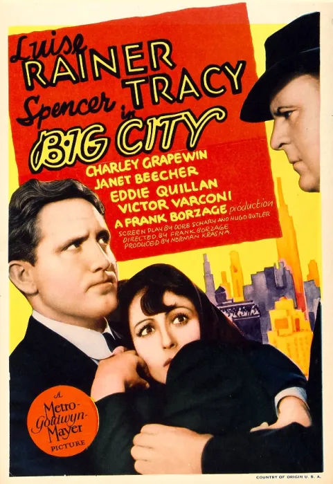 Framed Print : BIG CITY, from left: Spencer Tracy, Luise Rainer on midget window card, 1937