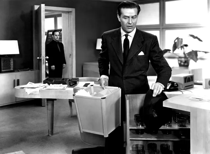 Framed Print : THE BIG CLOCK, Harry Morgan, Ray Milland, 1948, office