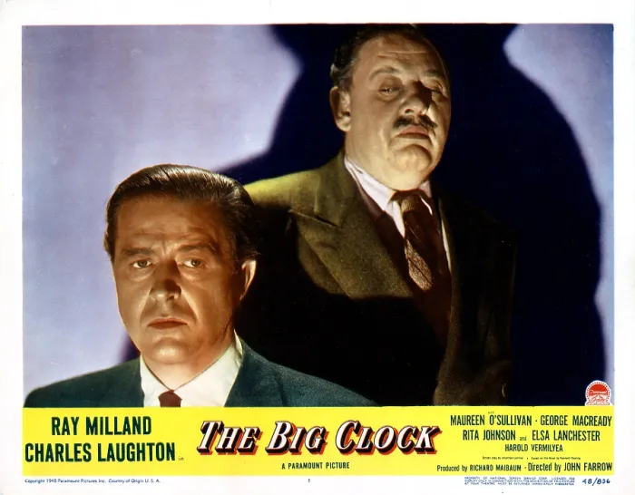 Framed Print : THE BIG CLOCK, from left: Ray Milland, Charles Laughton, 1948