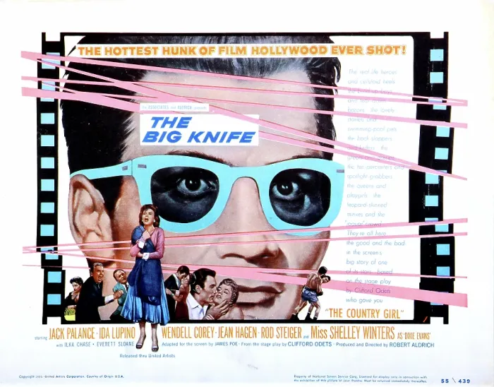 Framed Print : THE BIG KNIFE, Jack Palance, Ida Lupino, Wendell Corey, lobby card poster art, 1955