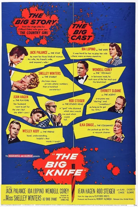 Framed Print : THE BIG KNIFE, US poster, top row from left: Jack Palance, Ida Lupino, second row from top: Shelley Winters, Wendell Corey, third row: Jean Hagen, Rod Steiger, Everett Sloane Framed Print : THE BIG KNIFE, US poster, top row from left: Jack Palance, Ida Lupino, second row from top: Shelley Winters, Wendell Corey, third row: Jean Hagen, Rod Steiger, Everett Sloane