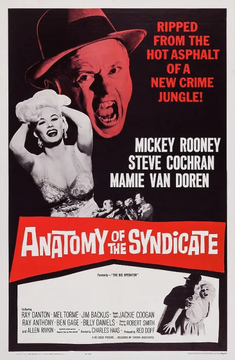 Framed Print : THE BIG OPERATOR, (aka ANATOMY OF A SYNDICATE), US poster, top from left: Mamie Van Doren, Mickey Rooney, 1959 Framed Print : THE BIG OPERATOR, (aka ANATOMY OF A SYNDICATE), US poster, top from left: Mamie Van Doren, Mickey Rooney, 1959