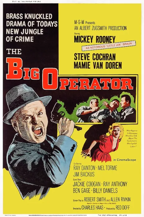 Framed Print : THE BIG OPERATOR, US poster, from left: Mickey Rooney, Norman Grabowski, Steve Cochran, Leo Gordon, Mamie Van Doren (bottom), 1959 Framed Print : THE BIG OPERATOR, US poster, from left: Mickey Rooney, Norman Grabowski, Steve Cochran, Leo Gordon, Mamie Van Doren (bottom), 1959