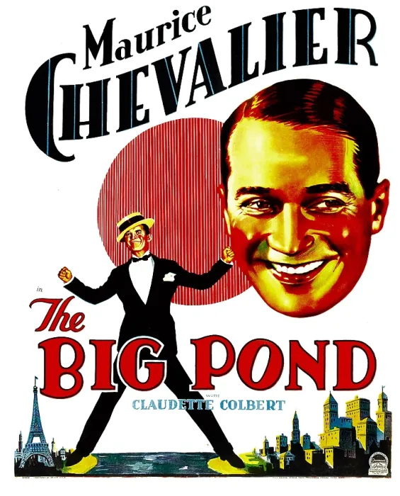 Framed Print : THE BIG POND, Maurice Chevalier on window card, 1930