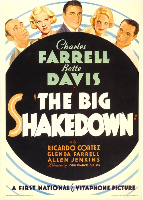 Framed Print : THE BIG SHAKEDOWN, from left: Allen Jenkins, Glenda Farrell, Charles Farrell, Bette Davis, Ricardo Cortez on midget window card, 1934