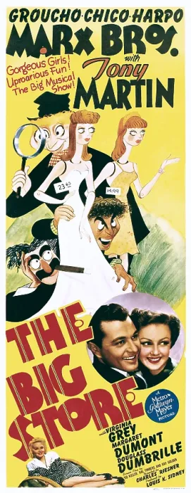 Framed Print : THE BIG STORE, Groucho Marx, Harpo Marx, Chico Marx, Tony Martin, Virginia Grey, 1941