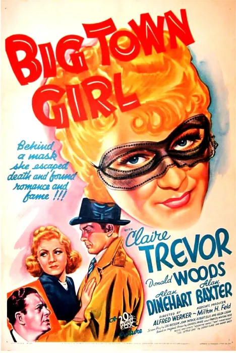 Framed Print : BIG TOWN GIRL, US poster art, top: Claire Trevor; bottom from left: Alan Dinehart, Claire Trevor, Donald Woods, 1937. TM & copyright 20th Century Fox Film Corp