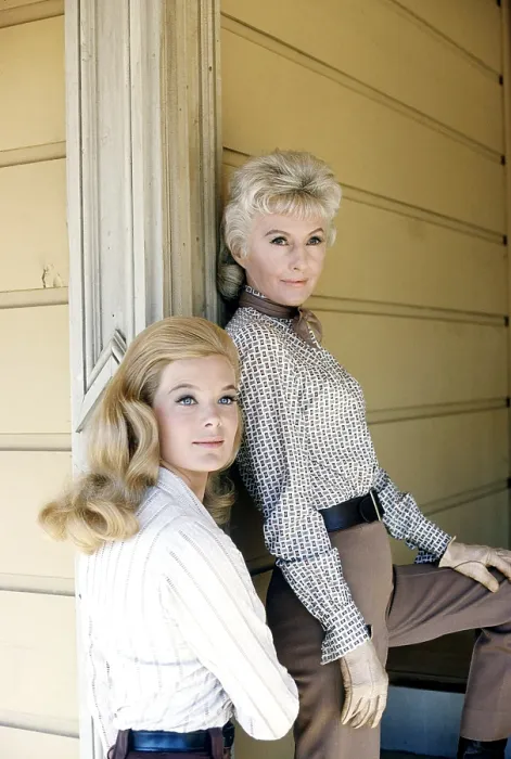 Framed Print : THE BIG VALLEY, from left, Linda Evans, Barbara Stanwyck, 1965-69 (1965 photo)