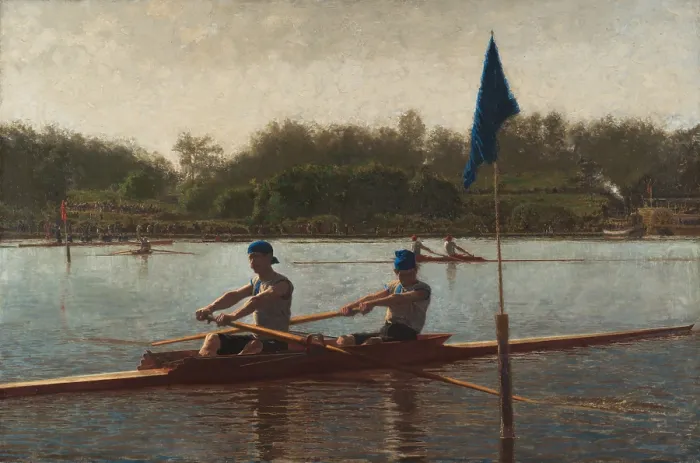 Framed Print : The Biglin Brothers Turning the Stake, 1873, by Thomas Eakins, 1844-1916, Philadelphia, American realist painting, oil on canvas Framed Print : The Biglin Brothers Turning the Stake, 1873, by Thomas Eakins, 1844-1916, Philadelphia, American realist painting, oil on canvas