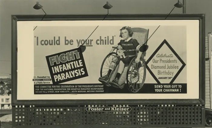 Framed Print : Billboard sponsored by the National Foundation for Infantile Paralysis, California, 1942. (BSLOC_2013_8_112)