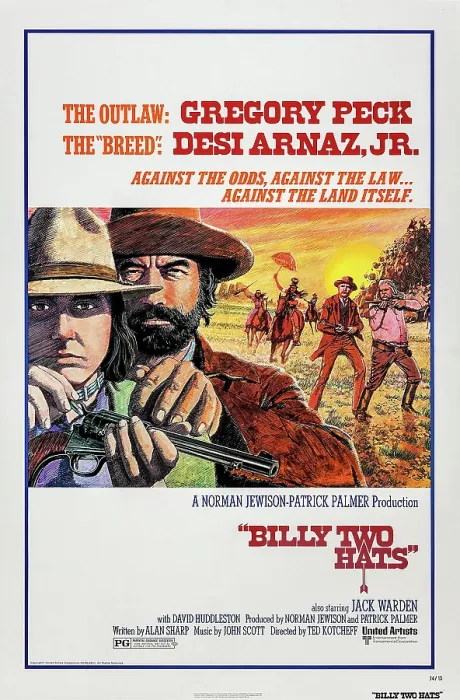 Framed Print : BILLY TWO HATS, US poster art, from left: Desi Arnaz Jr. Gregory Peck, 1974 Framed Print : BILLY TWO HATS, US poster art, from left: Desi Arnaz Jr. Gregory Peck, 1974