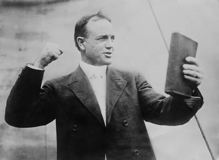 Framed Print : Billy Sunday, Presbyterian evangelist, posed as if preaching, c. 1915 (BSLOC_2016_8_115)