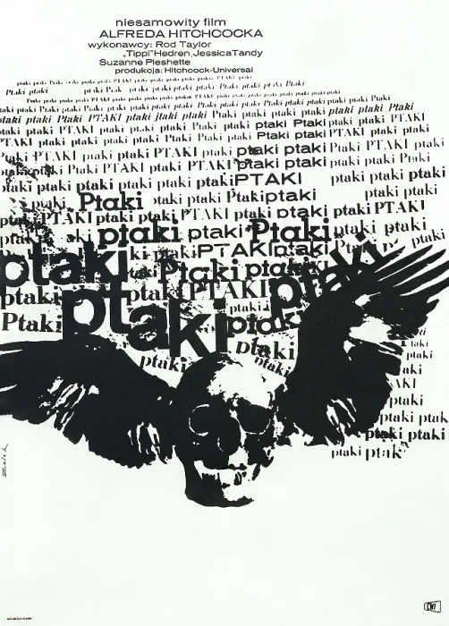Framed Print : THE BIRDS, (aka PTAKI), Polish poster, 1963 Framed Print : THE BIRDS, (aka PTAKI), Polish poster, 1963