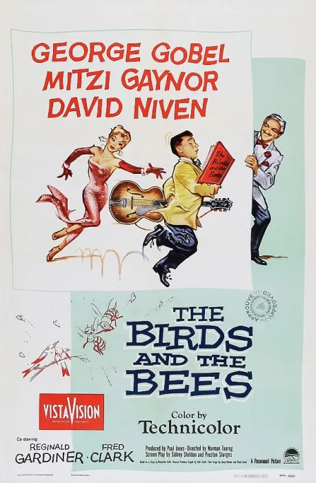 Framed Print : THE BIRDS AND THE BEES, US poster, from left: Mitzi Gaynor, George Gobel, David Niven, 1956