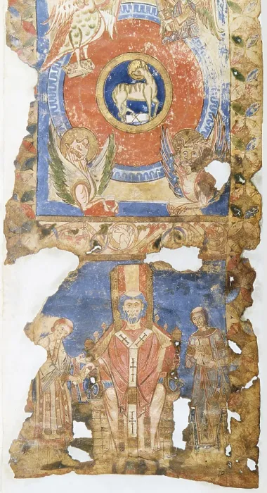 Framed Print : The Bishop Delivering a Roll to a Deacon, by Unknown Artist, 10th Century, manuscript page - Italy, Lazio, Rome, Casanatense Library. Whole artwork view Framed Print : The Bishop Delivering a Roll to a Deacon, by Unknown Artist, 10th Century, manuscript page - Italy, Lazio, Rome, Casanatense Library. Whole artwork view