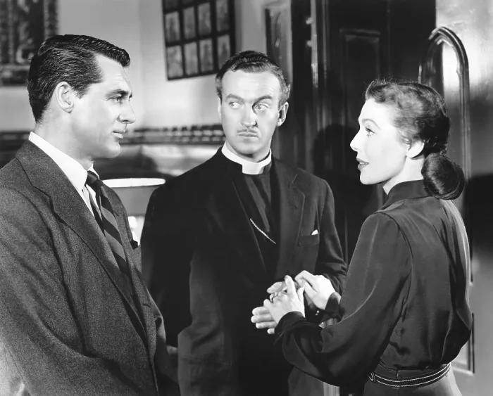Framed Print : THE BISHOP'S WIFE, from left, Cary Grant, David Niven, Loretta Young, 1947 Framed Print : THE BISHOP'S WIFE, from left, Cary Grant, David Niven, Loretta Young, 1947