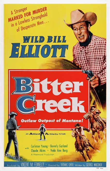 Framed Print : BITTER CREEK, US poster, Bill Elliott, 1954