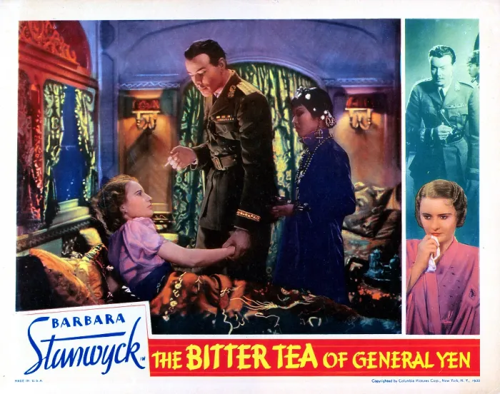 Framed Print : THE BITTER TEA OF GENERAL YEN, from left, Barbara Stanwyck, Nils Asther, Toshia Mori, 1933