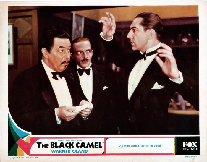 Framed Print : THE BLACK CAMEL, lobbycard, from left: Warner Oland, C. Henry Gordon, Bela Lugosi, 1931, TM and copyright 20th Century Fox Film Corp Framed Print : THE BLACK CAMEL, lobbycard, from left: Warner Oland, C. Henry Gordon, Bela Lugosi, 1931, TM and copyright 20th Century Fox Film Corp