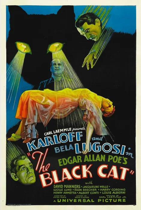 Framed Print : THE BLACK CAT, Boris Karloff, Harry Cording, Jacqueline Wells [Julie Bishop], Bela Lugosi, 1934