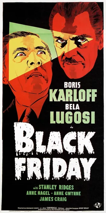 Framed Print : BLACK FRIDAY, Bela Lugosi, Boris Karloff, 1940