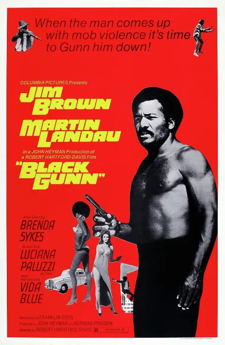 Framed Print : BLACK GUNN, US poster art, Jim Brown, 1972