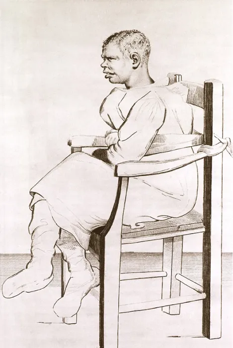 Framed Print : Black man described as a maniac from Etienne Esquirol's book describing the different types of mental disorders. Engraving by Ambroise Tardieu.1838 Framed Print : Black man described as a maniac from Etienne Esquirol's book describing the different types of mental disorders. Engraving by Ambroise Tardieu.1838