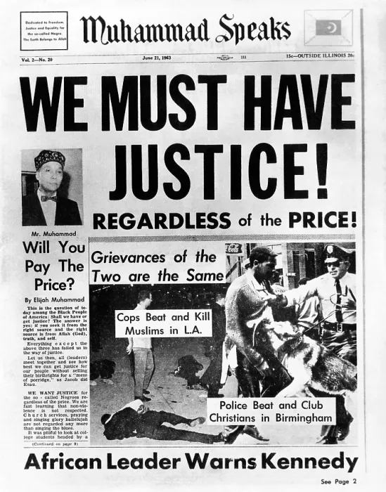 Framed Print : Black Muslim newspaper, Muhammad Speaks, emphasizes abuse of the African Americans and demands justice. June 21, 1963. (CSU_ALPHA_1420) CSU Archives / Everett Collection Framed Print : Black Muslim newspaper, Muhammad Speaks, emphasizes abuse of the African Americans and demands justice. June 21, 1963. (CSU_ALPHA_1420) CSU Archives / Everett Collection