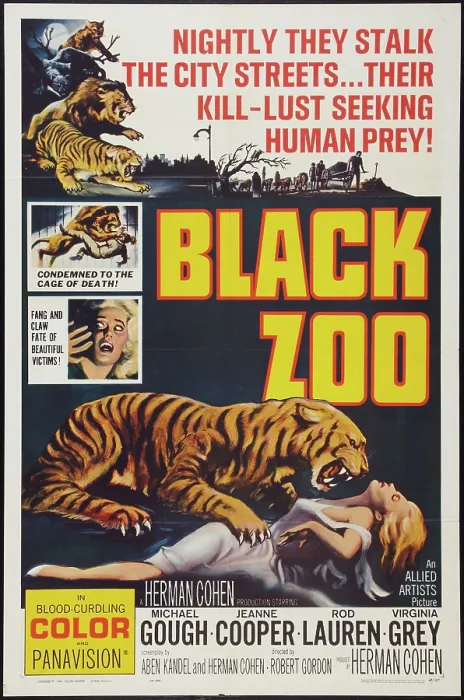 Framed Print : BLACK ZOO, poster art, 1963