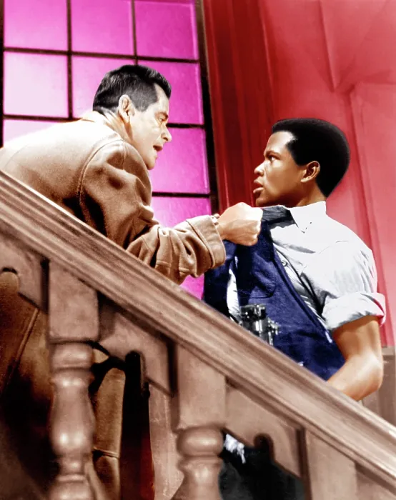 Framed Print : BLACKBOARD JUNGLE, from left: Glenn Ford, Sidney Poitier, 1955