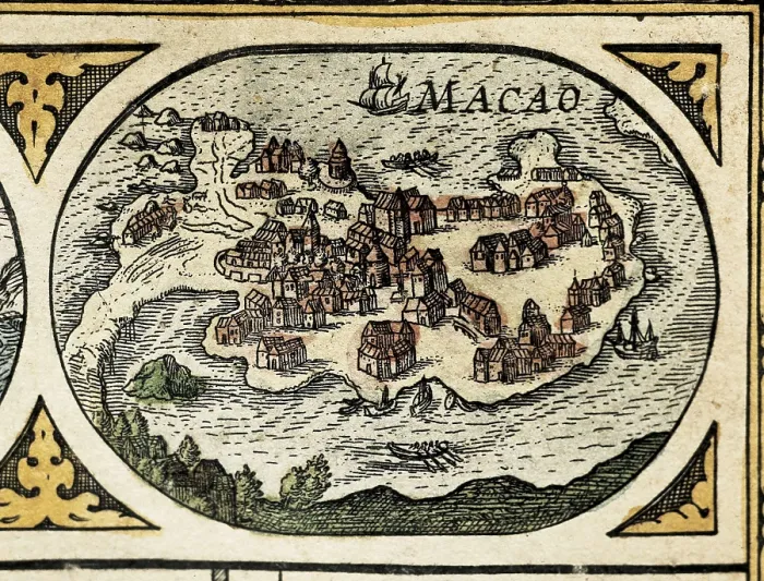 Framed Print : BLAEU, Willem Janszoon (1571-1638); BLAEU, Jan (1596-1673). Le Theatre du Monde (The World Theatre). 1645. Detail of the world map with the legend of America. Etching. SPAIN