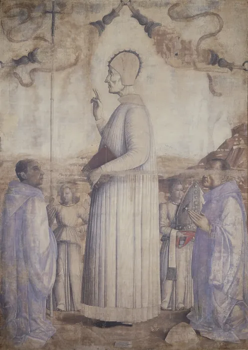 Framed Print : Blessed Lorenzo Giustiniani (Il beato Lorenzo Giustiniani), by Gentile Bellini, 1465, 15th Century, canvas, 221 x 155 cm - Italy, Veneto, Venice, Gallerie dell'Accademia