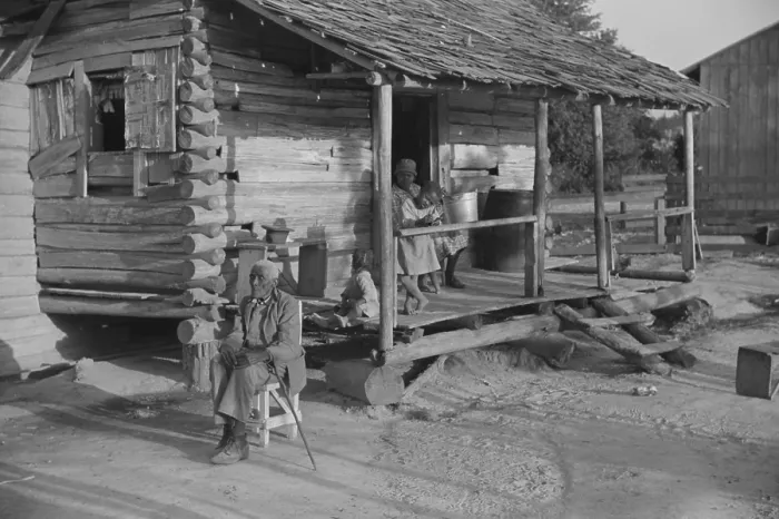 Framed Print : Blind elderly African American man at his home in Gees Bend, Alabama, 1939