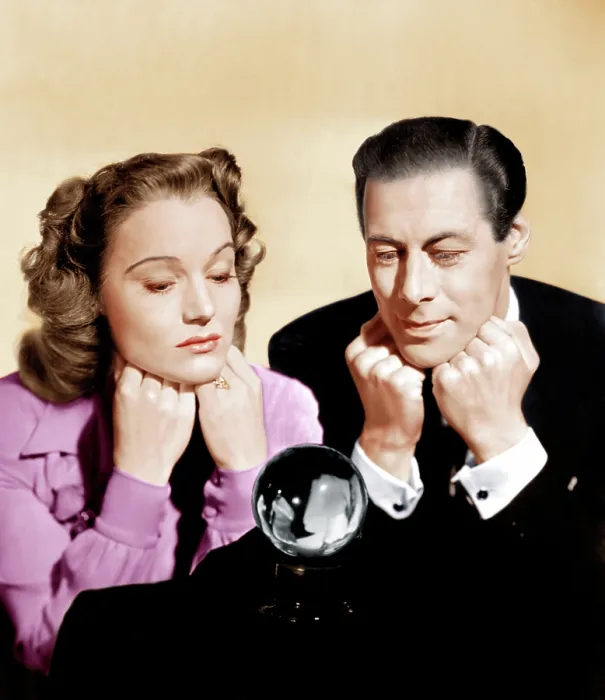 Framed Print : BLITHE SPIRIT, from left: Constance Cummings, Rex Harrison, 1945 Framed Print : BLITHE SPIRIT, from left: Constance Cummings, Rex Harrison, 1945