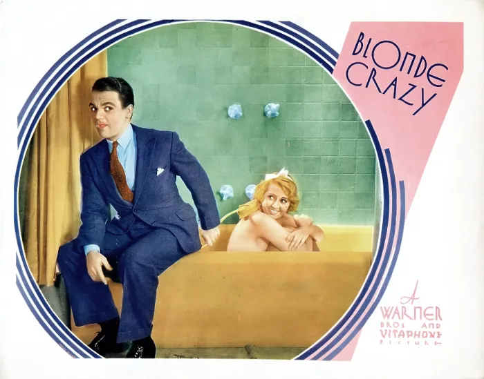 Framed Print : BLONDE CRAZY, US lobbycard, James Cagney, Joan Blondell, 1931
